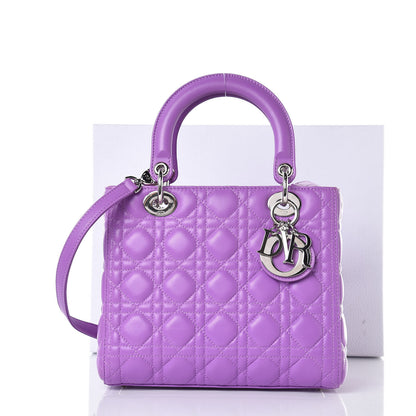 Christian Dior Lambskin Cannage Medium Lady Dior Purple 11 of 11
