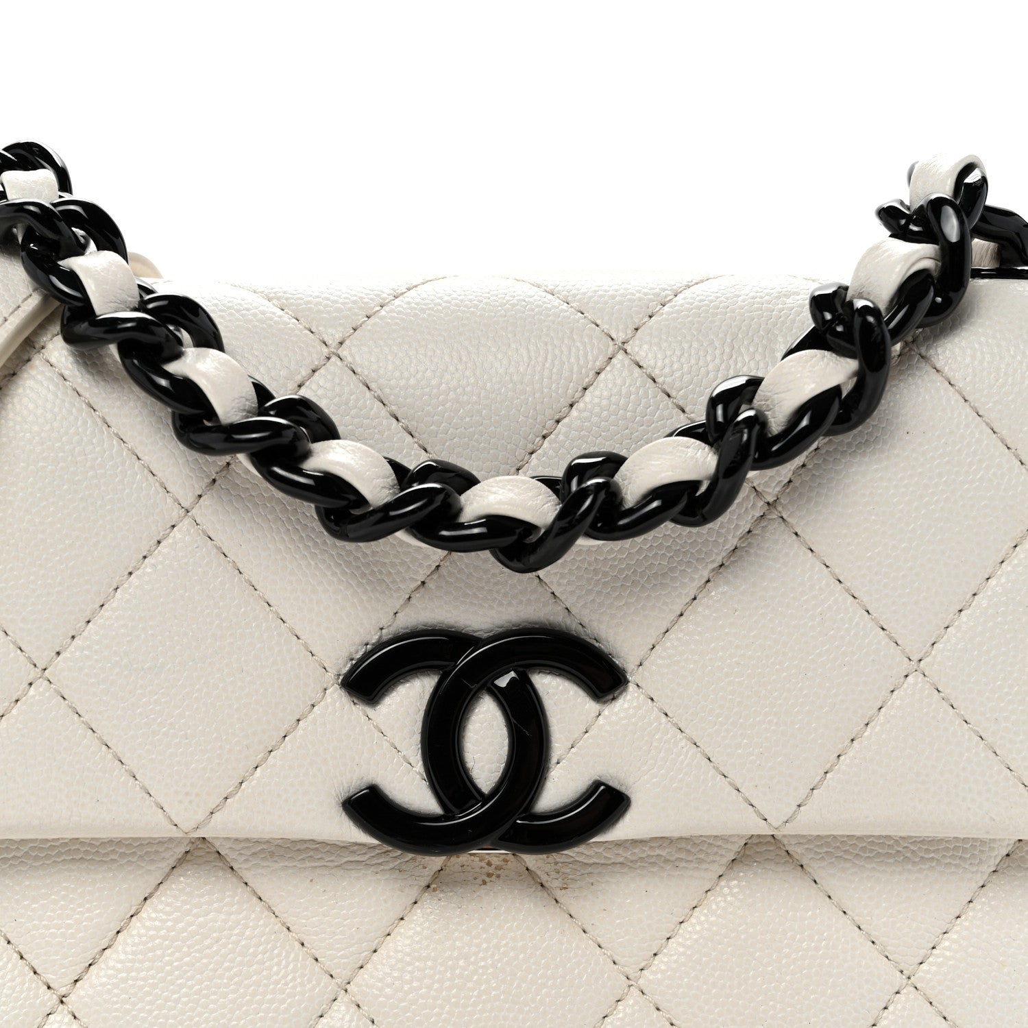 Chanel Caviar Quilted My Everything Small Flap White Black 8 of 12