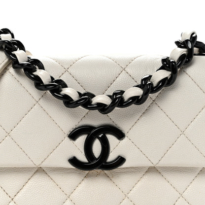 Chanel Caviar Quilted My Everything Small Flap White Black 8 of 12