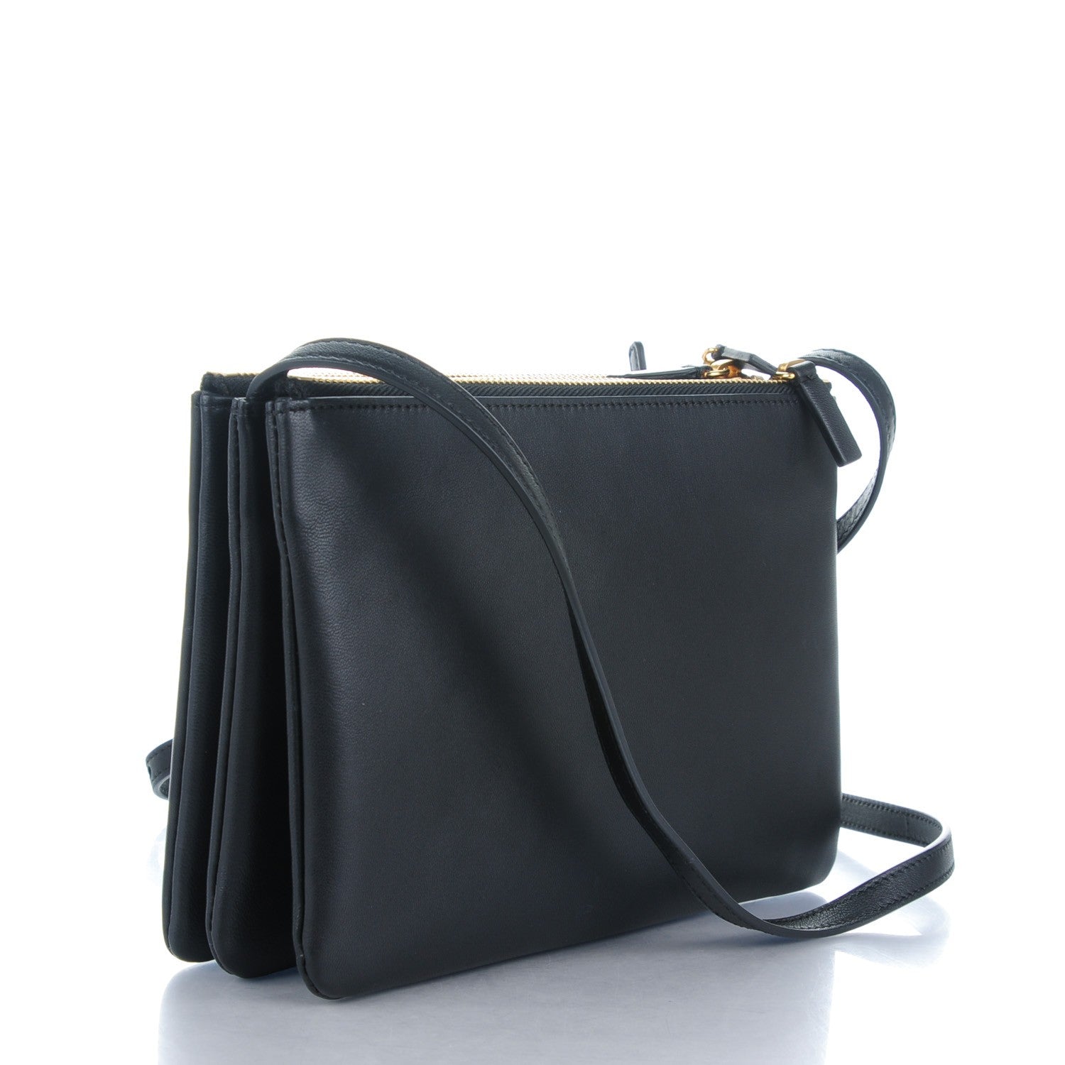 Celine Lambskin Small Trio Crossbody Bag Black 3 of 8