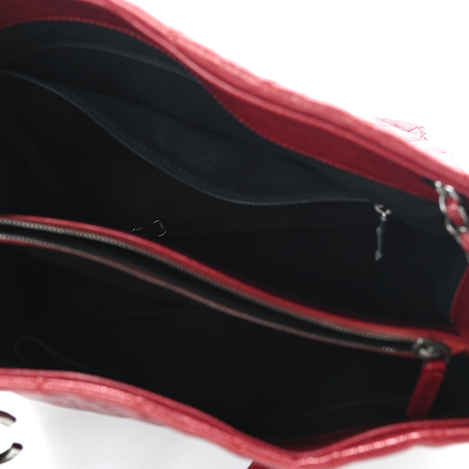 Chanel Iridescent Caviar Quilted Tall Chic Shopping Tote Red 4 of 8
