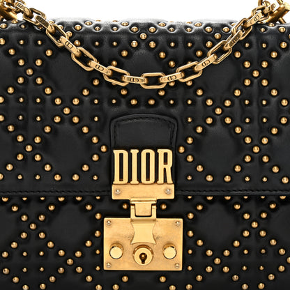 Christian Dior Lambskin Cannage Studded Large Dioraddict Flap Bag Black 8 of 11