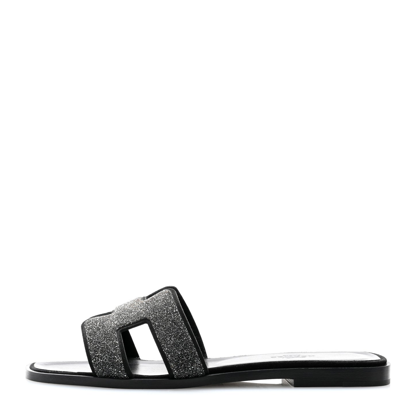 Velvet Goatskin Crystal Beads Oran Sandals 37 Gris Argente