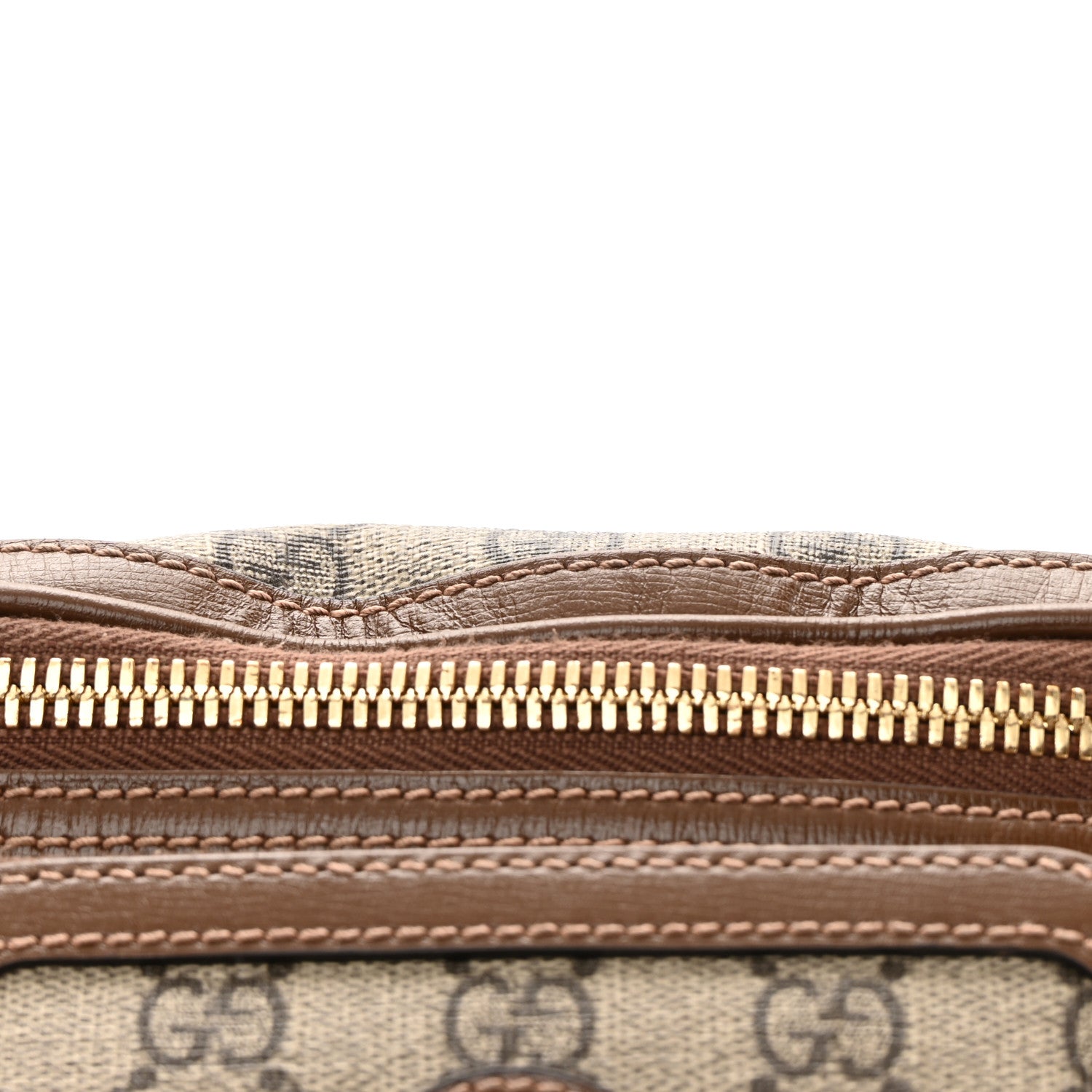 Gucci GG Supreme Monogram Textured Calfskin Retro Interlocking G Belt Bag Beige Ebony Brown Sugar 15 of 16