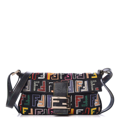 Fendi Nylon FF Multicolor Embroidered Baguette Multicolor 1 of 10