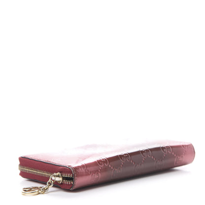Gucci Shine Guccissima Margaux Calfskin Lovely Zip Around Wallet Tibet Red 3 of 14