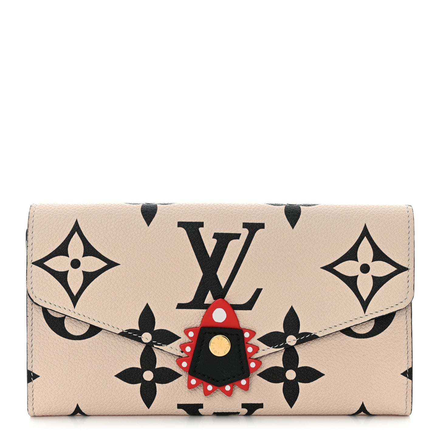 Empreinte Monogram Giant Crafty Sarah Wallet Creme Black