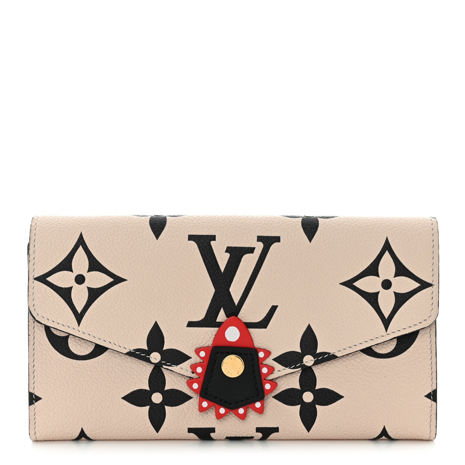 Louis Vuitton Empreinte Monogram Giant Crafty Sarah Wallet Creme Black 1 of 8