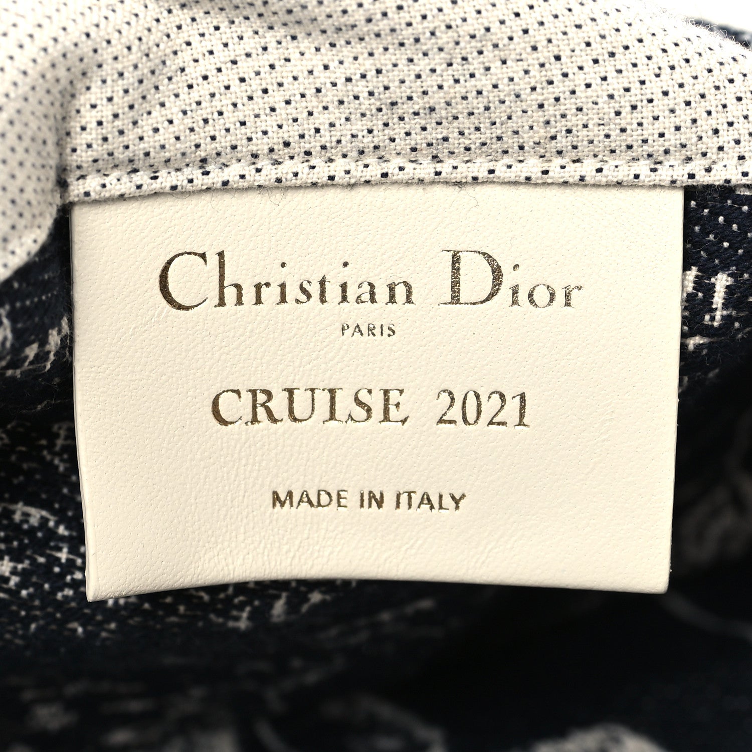 Christian Dior Canvas Print Cruise Tote Ivory Black 6 of 8