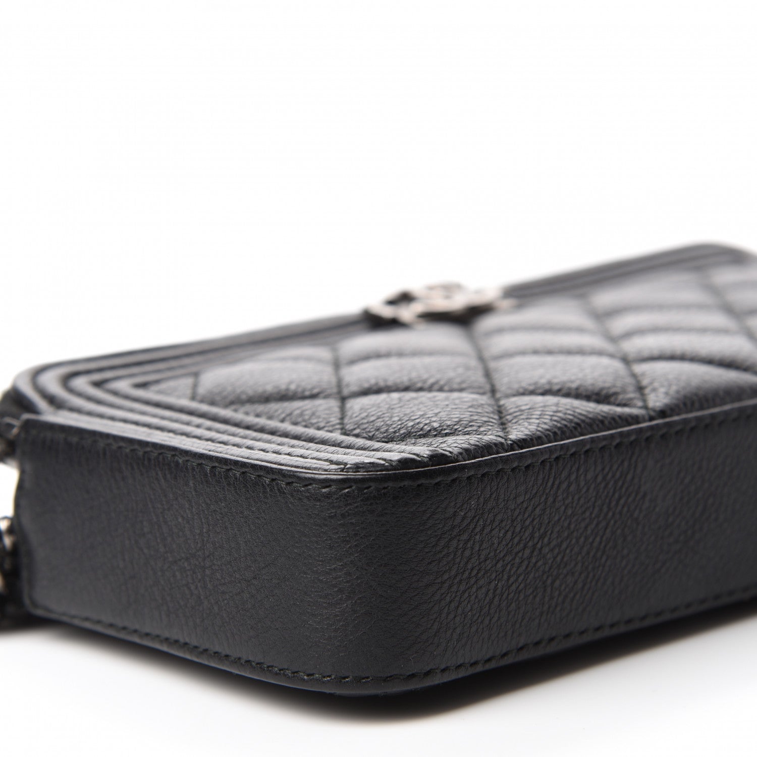 Chanel Calfskin Quilted Small Boy Clutch With Chain Black 6 of 11