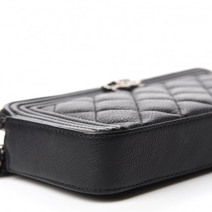 Chanel Calfskin Quilted Small Boy Clutch With Chain Black 6 of 11
