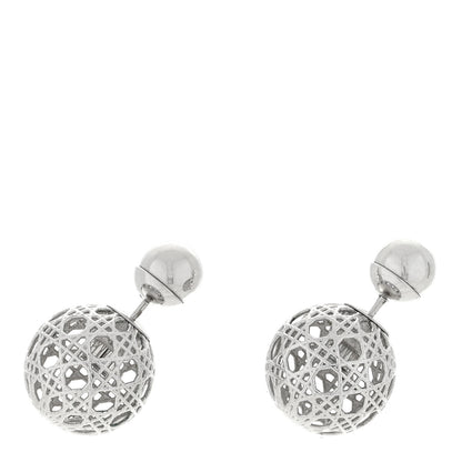 Christian Dior Cannage Mise En Dior Tribal Earrings Silver 1 of 4
