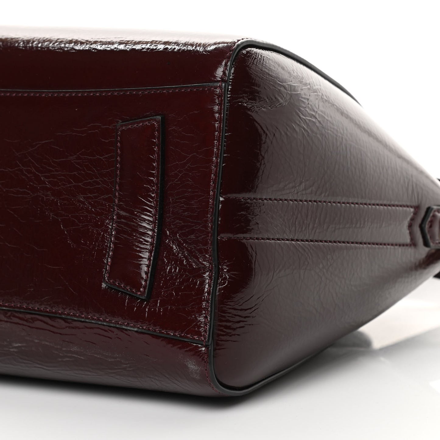 Crinkled Patent Calfskin Small Antigona Aubergine