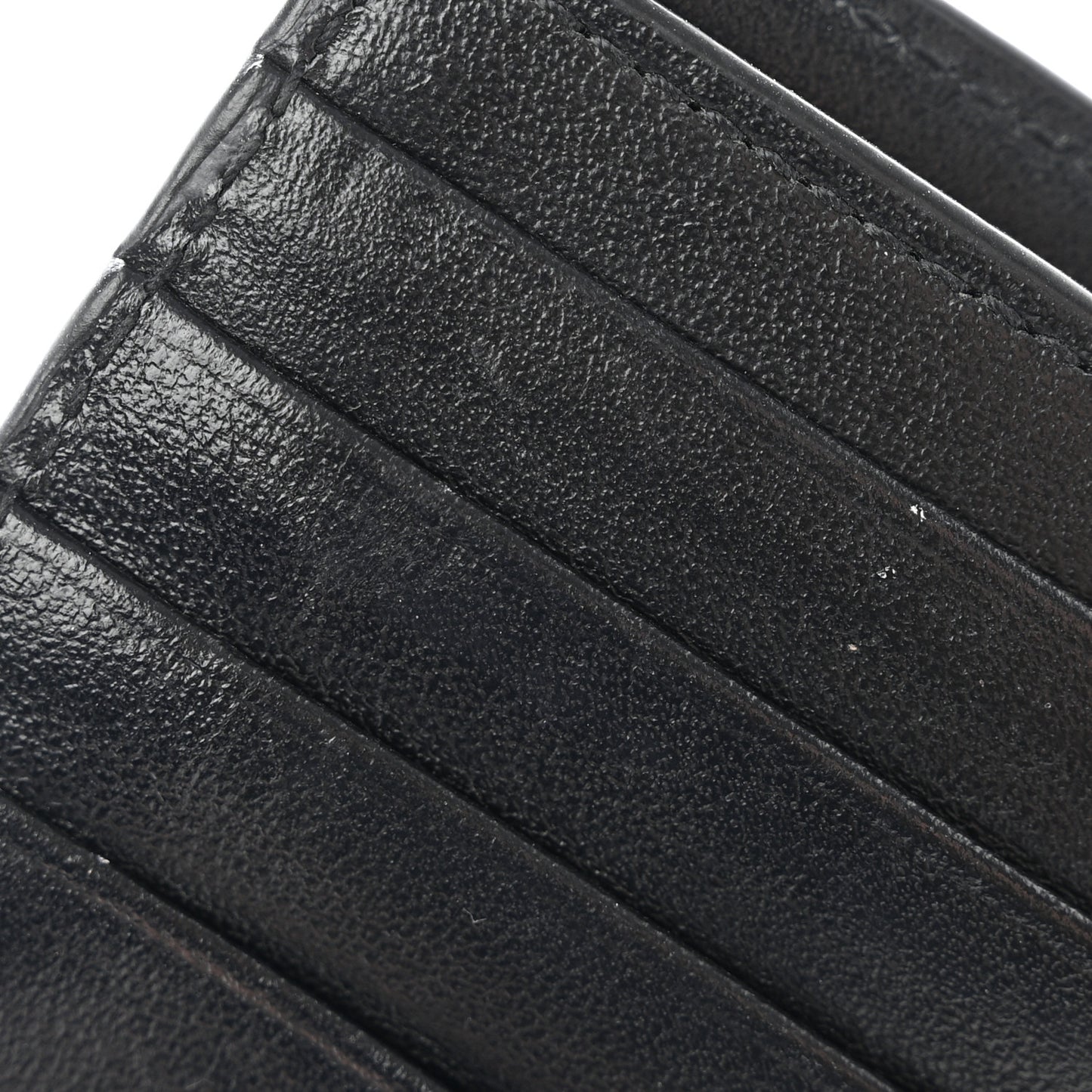 Calfskin Leopard Printed Monogram Bi-Fold Zipped Wallet Black