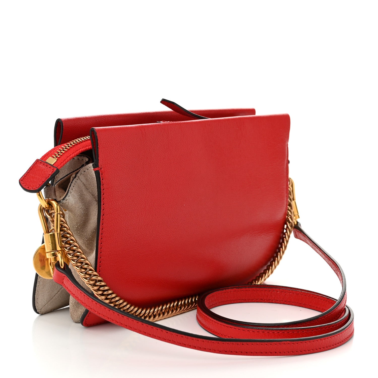 Givenchy Goatskin Suede Cross 3 Crossbody Bag Red 3 of 10