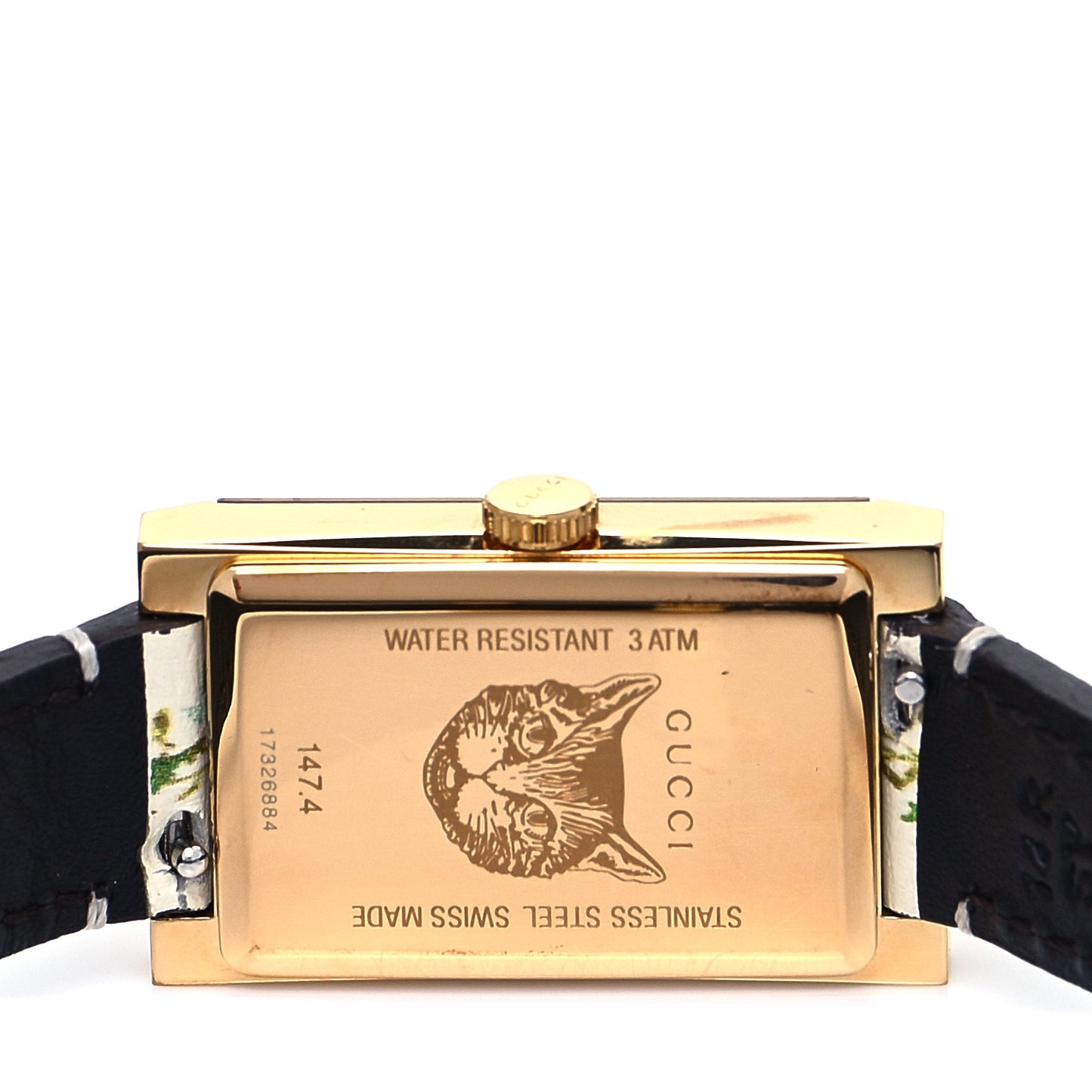 Stainless Steel Calfskin Mother of Pearl 21mm G-Frame Floral Quartz Watch