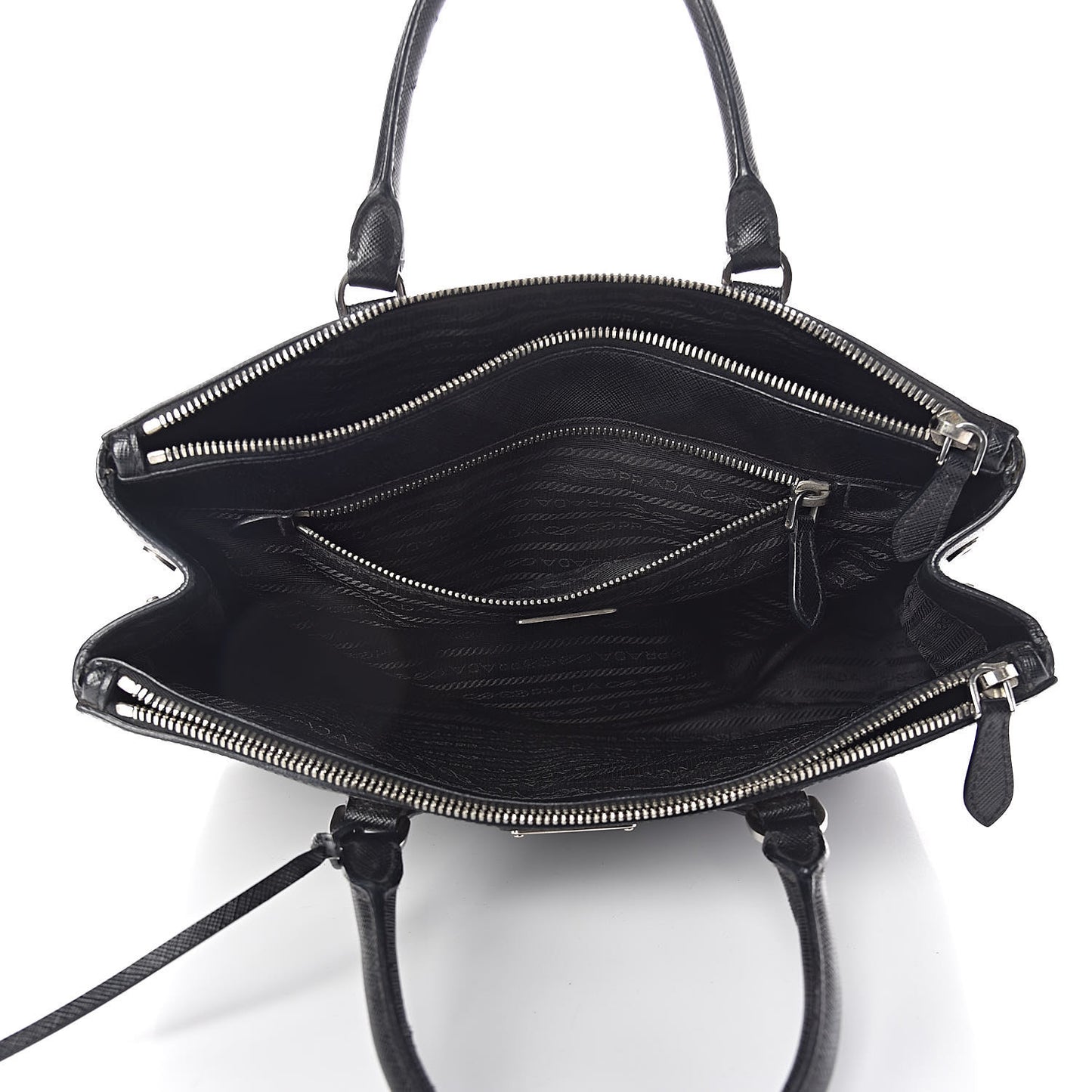 Saffiano Small Galleria Double Zip Tote Black