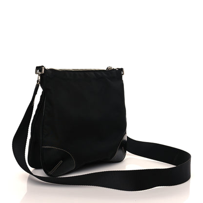 Prada Tessuto Nylon Calfskin Flat Messenger Bag Black 2 of 9