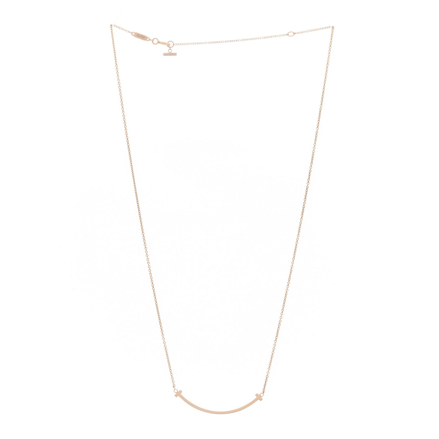 18K Rose Gold Small T Smile Pendant Necklace