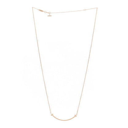 Tiffany 18K Rose Gold Small T Smile Pendant Necklace 3 of 5