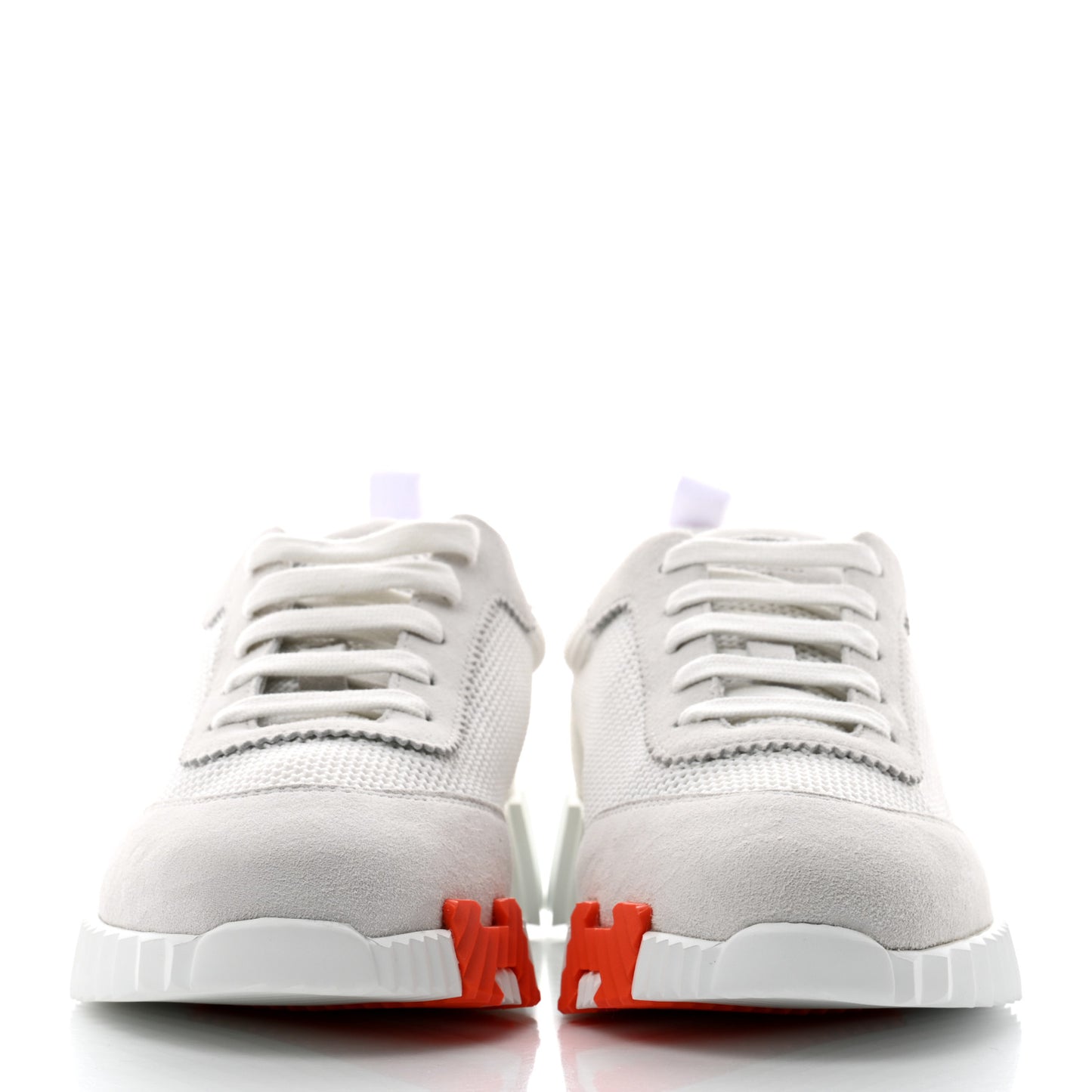 Air Mesh Suede Goatskin Bouncing Sneakers 38 White Orange Pink
