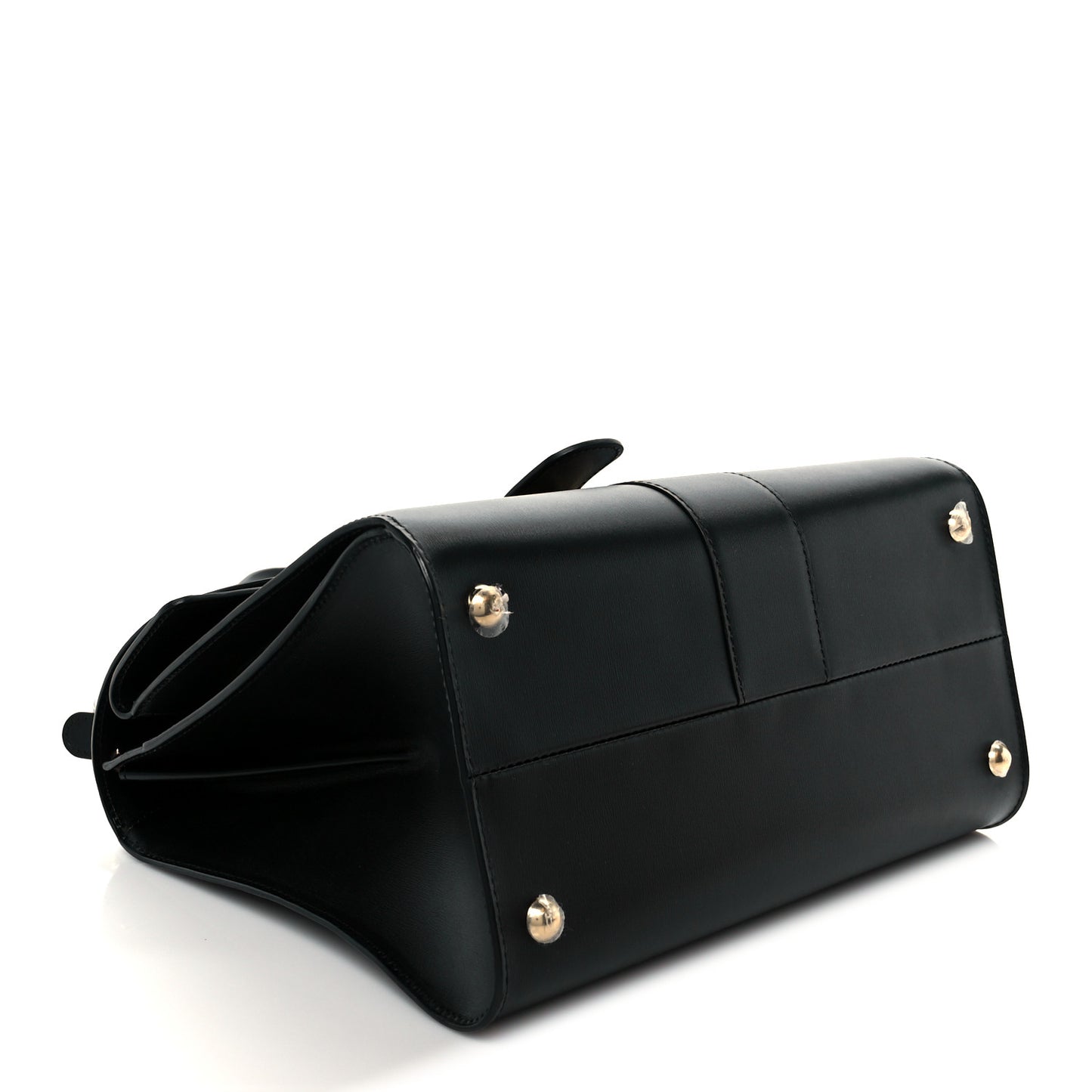 Box Calfskin MM Brillant Pocket Satchel Black Red