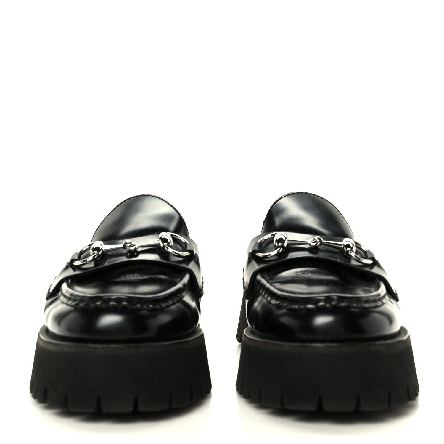 Gucci Magnum Calfskin Womens Horsebit Platform Mules 38 Black 3 of 10