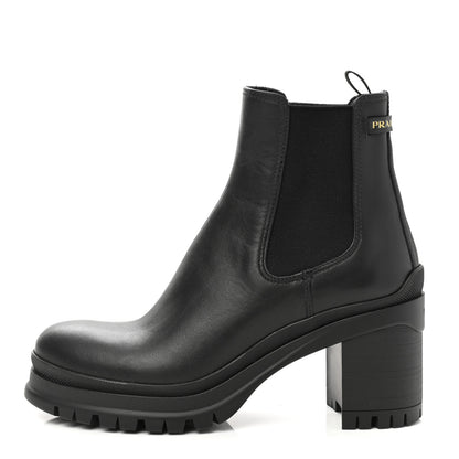 Prada Vitello Montana Lug Sole Chelsea 55mm Boots 37 Black 1 of 8