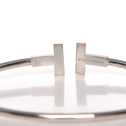Tiffany 18K White Gold Diamond T Wire Bracelet 3 of 3