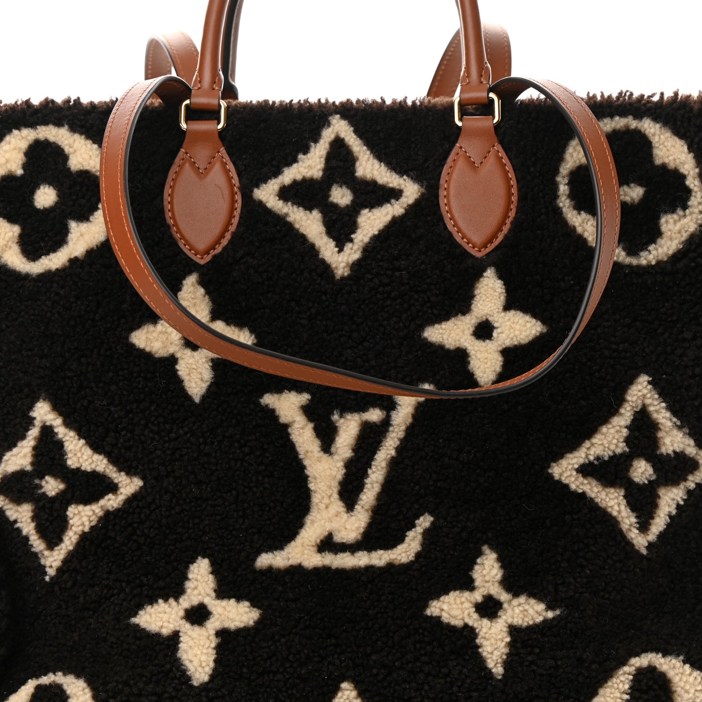 Shearling Monogram Giant Teddy Onthego GM Black White