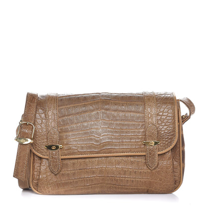 Gucci Crocodile Flap Shoulder Bag Brown 1 of 7