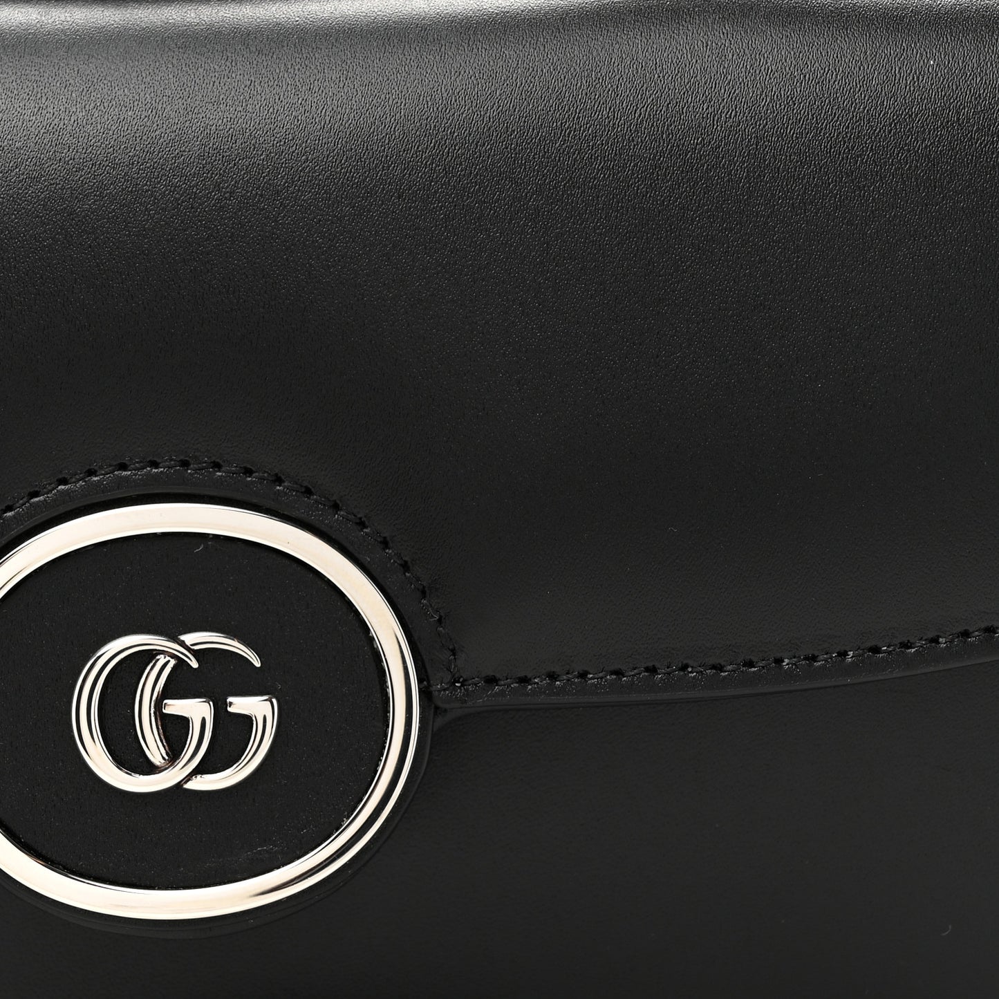 Senna Calfskin Petite GG Top Handle Shoulder Bag Black
