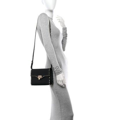 Valentino Garavani Vitello Medium Rockstud Flip Lock Crossbody Bag Black 2 of 9