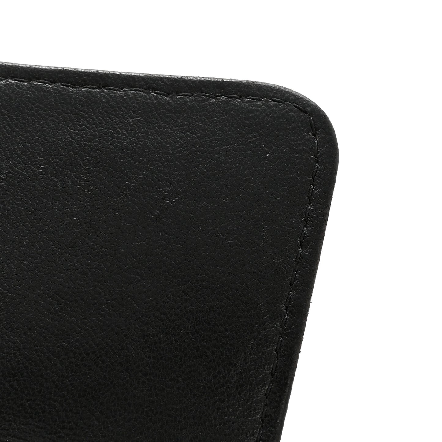Lambskin Quilted Large Gusset Flap Wallet Black