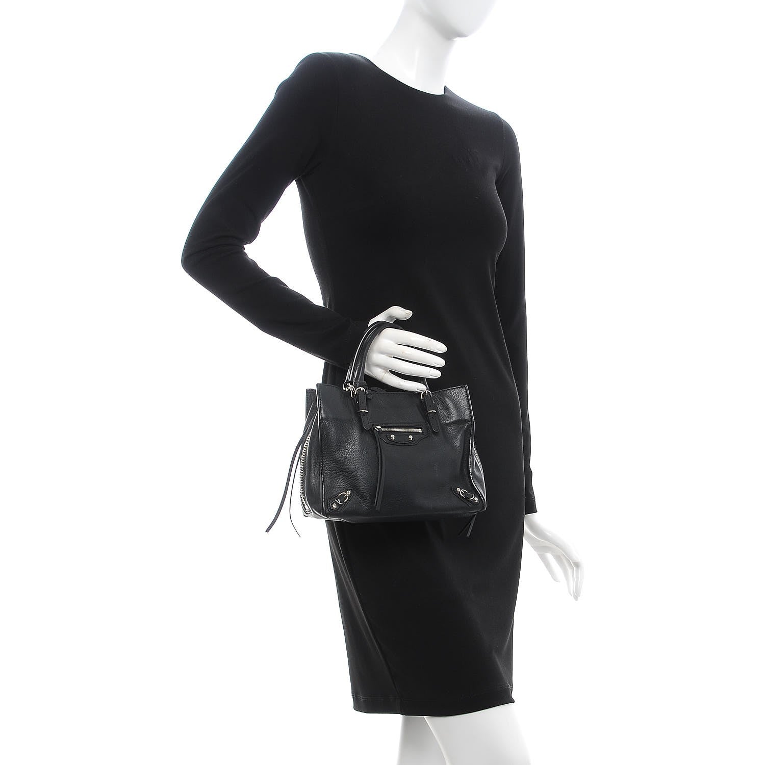 Balenciaga Calfskin Papier Mini A4 Zip Around Tote Black 2 of 17