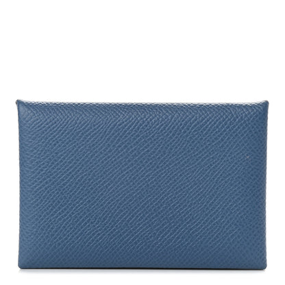 Hermes Epsom Calvi Card Case Bleu Agate 1 of 7
