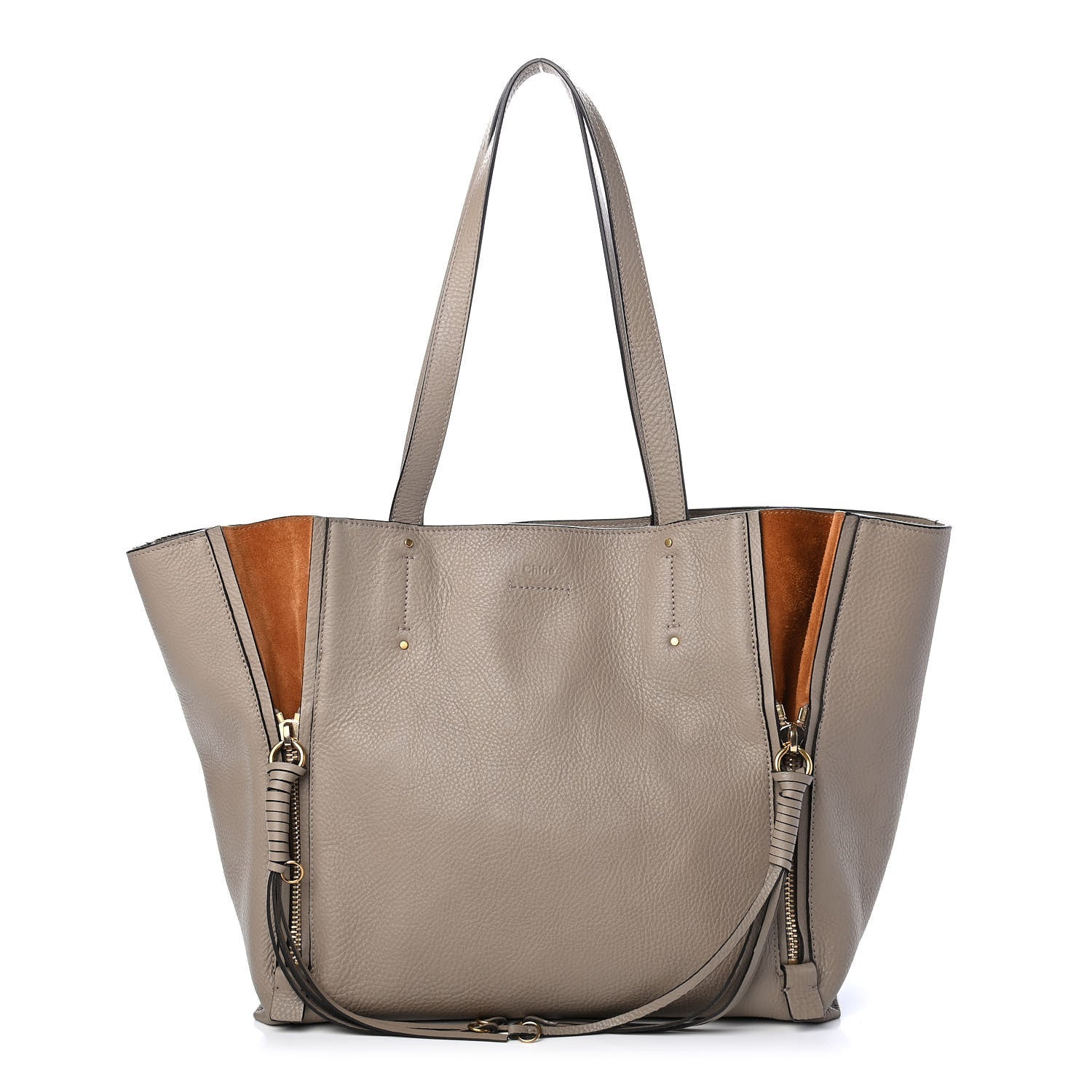 Chloe Smooth Calfskin Medium Milo Shopping Tote Motty Grey 1 of 9