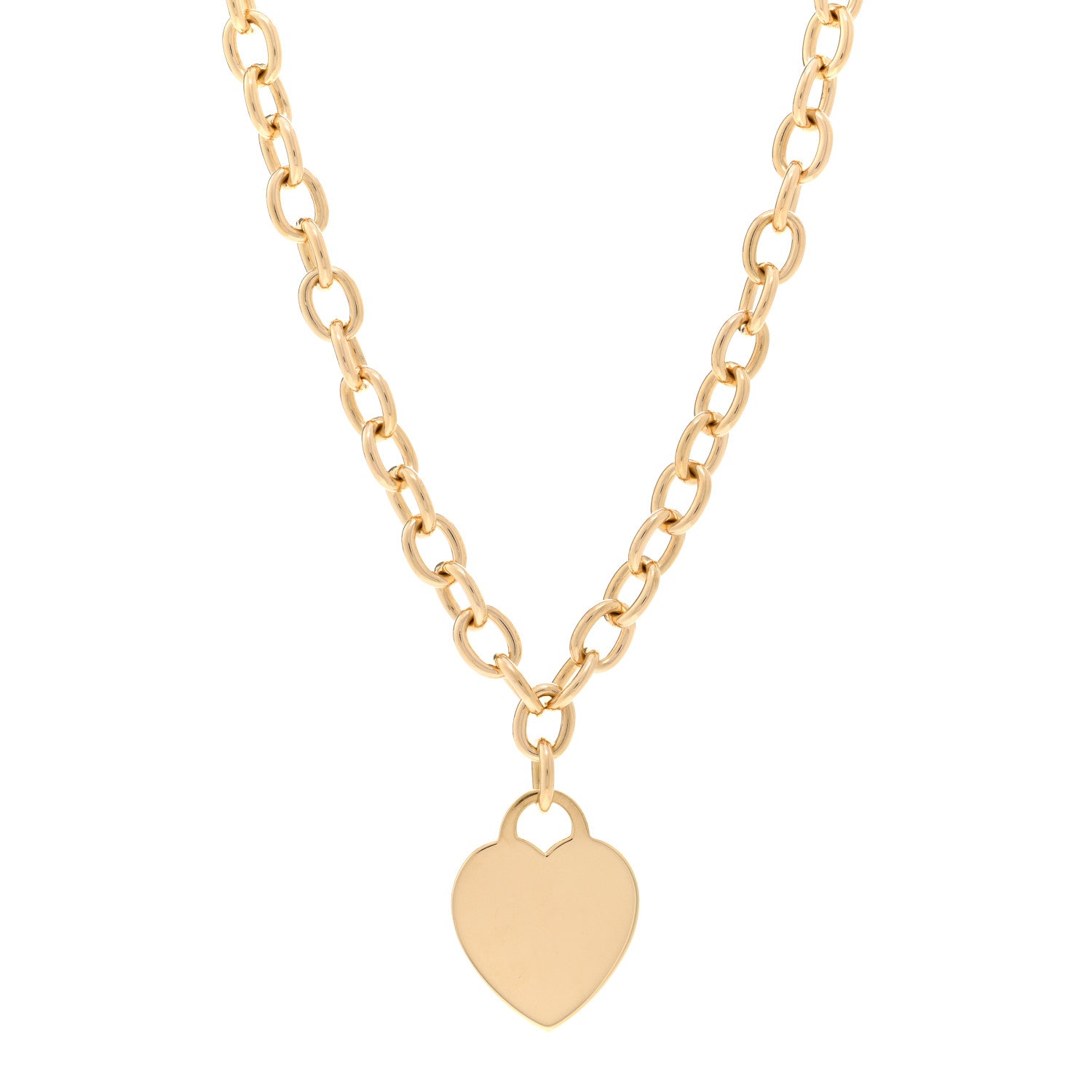 Tiffany 18K Yellow Gold Heart Tag Necklace 1 of 4