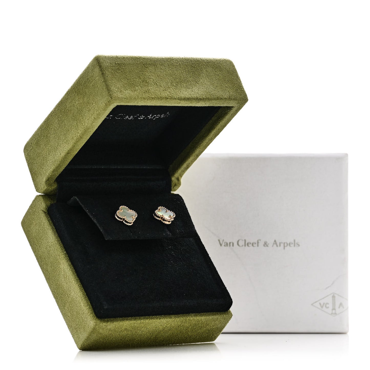 18K Yellow Gold Mother of Pearl Sweet Alhambra Earrings