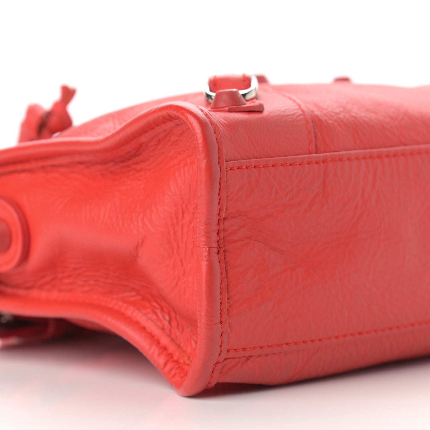 Balenciaga Matte Goatskin Rubber Covered Classic Hardware Mini City Rouge Coquelicot Rouge Braise 9 of 12