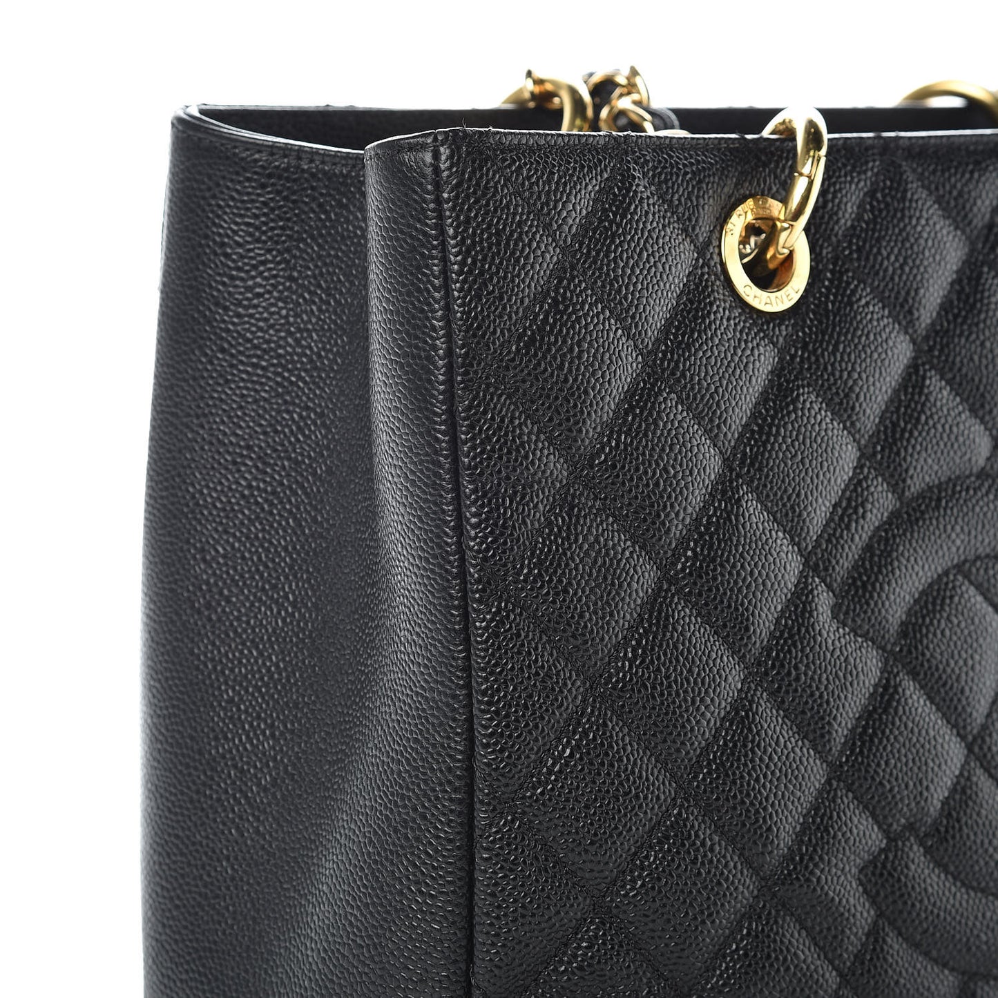 Caviar Quilted Grand Shopping Tote GST Black