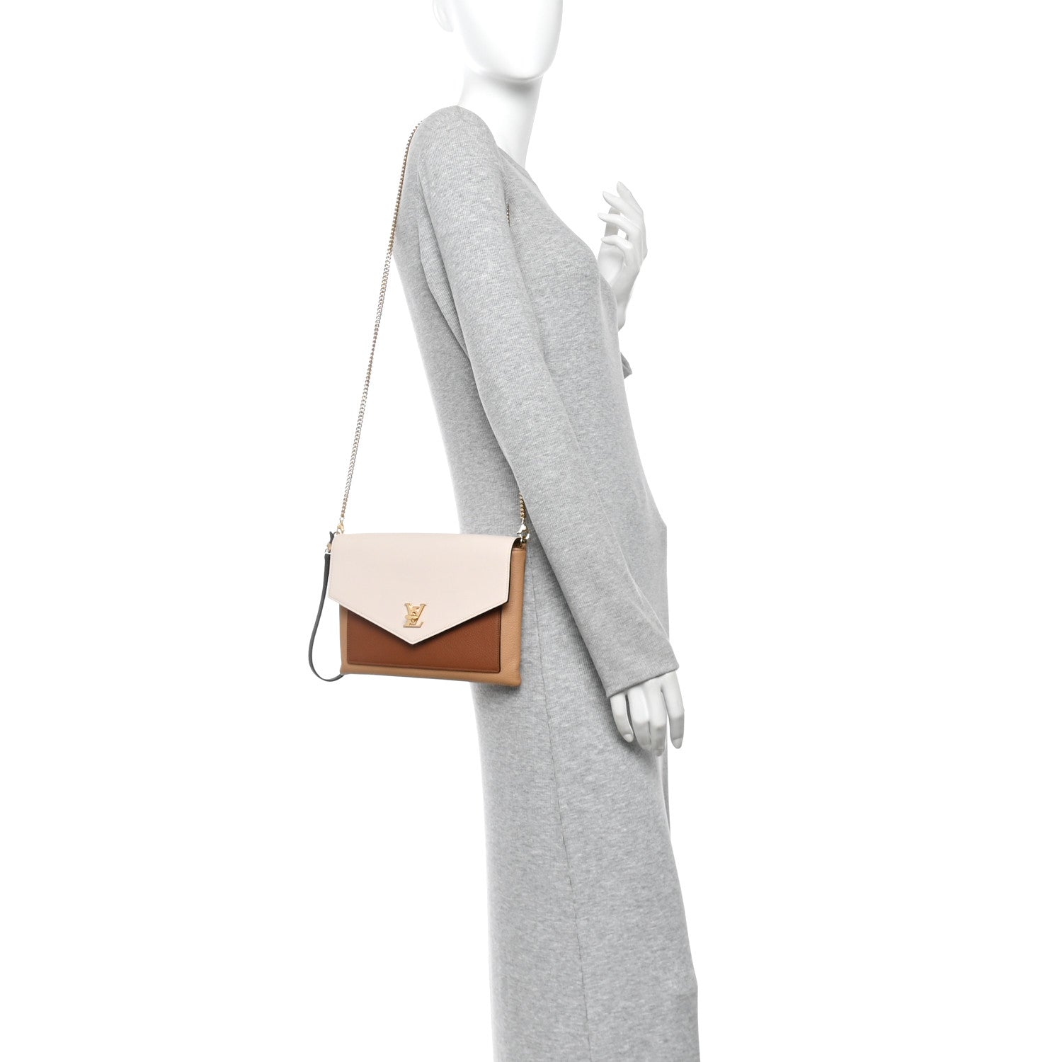 Louis Vuitton Soft Calfskin My Lockme Pochette Arizona Quartz Caramel 2 of 9