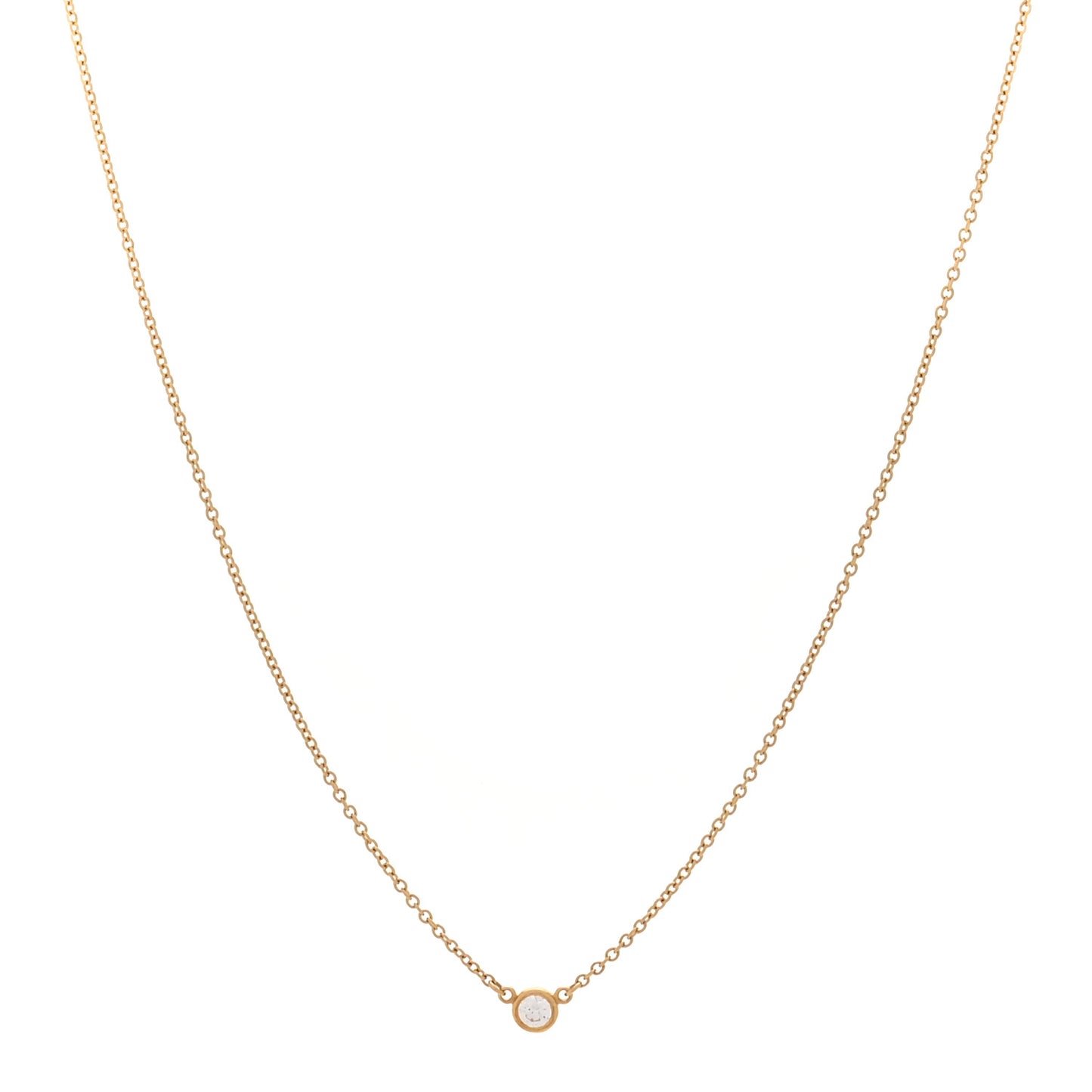 18K Yellow Gold Diamond .08ct Elsa Peretti Diamonds by the Yard Pendant Necklace