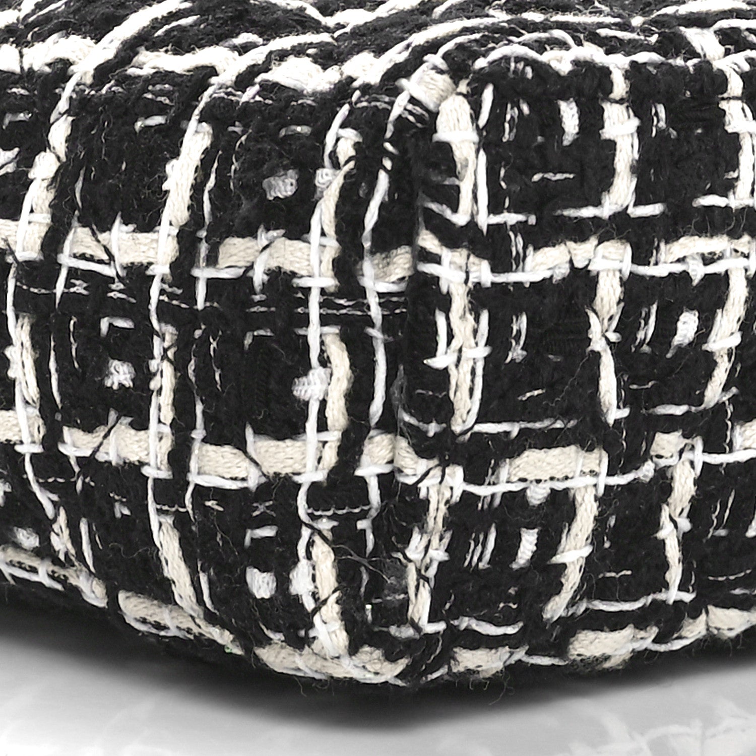 Chanel Tweed Quilted Top Handle Slim Long Vanity Black Ecru White 9 of 11