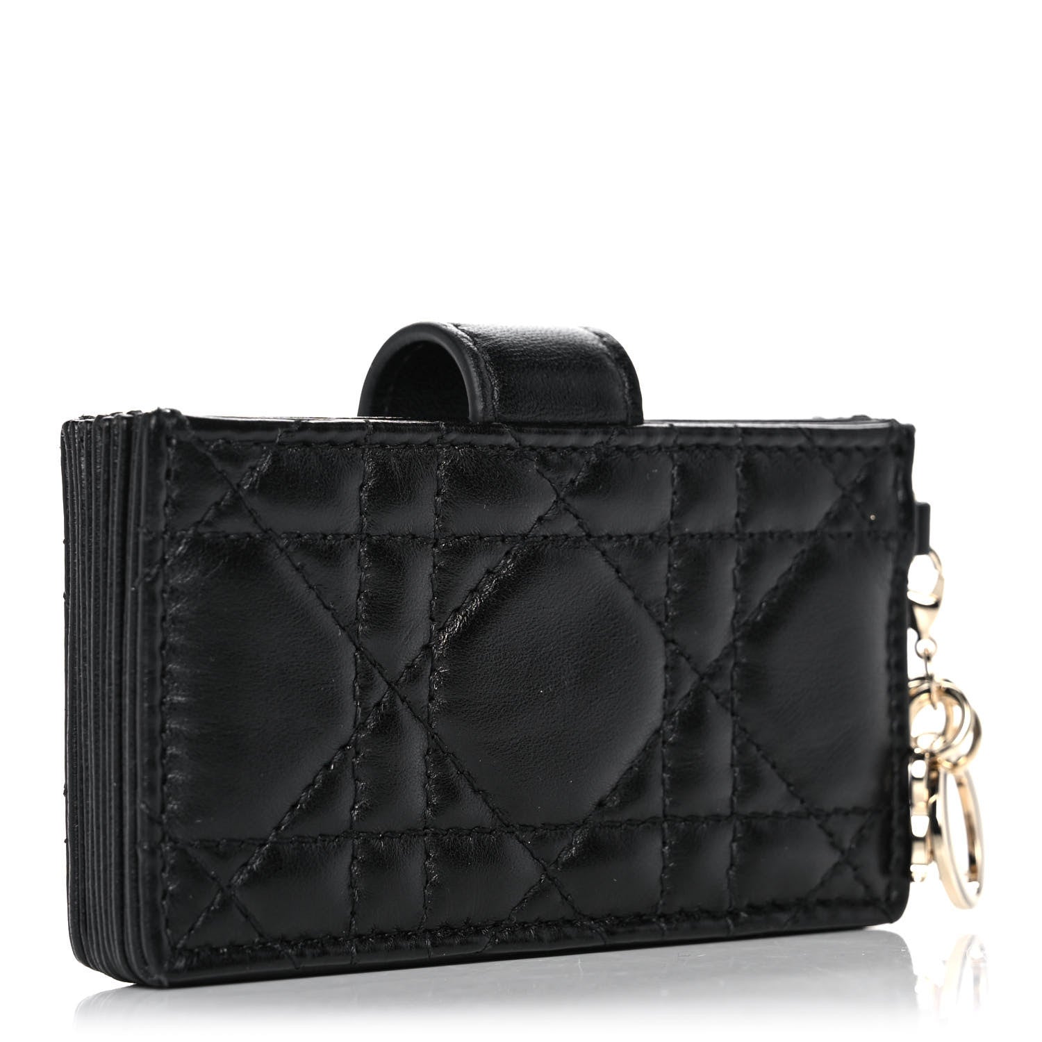 Christian Dior Lambskin Cannage Lady Dior 5-Gusset Card Holder Black 3 of 10