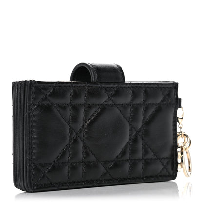 Christian Dior Lambskin Cannage Lady Dior 5-Gusset Card Holder Black 3 of 10