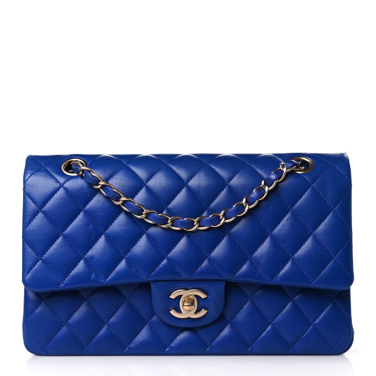 Chanel Lambskin Quilted Medium Double Flap Blue 1 of 9