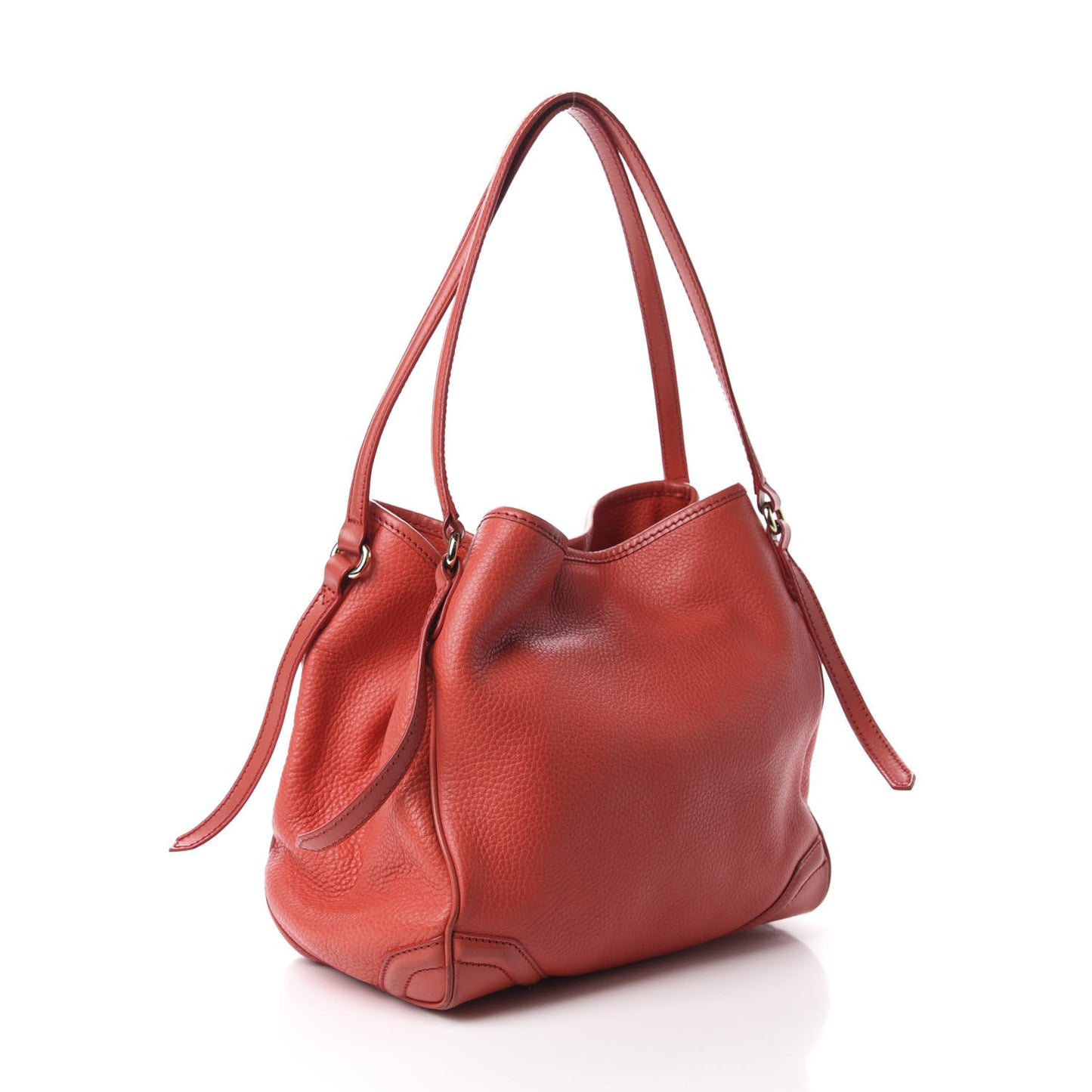 Grainy Calfskin Small Canterbury Tote Red