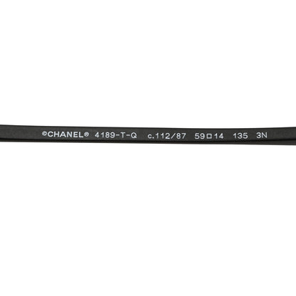 Chanel Metal Pilot Aviator CC Sunglasses 4189-T-Q Black 6 of 8
