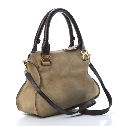 Chloe Nubuck Medium Marcie Satchel Greige 3 of 17